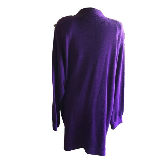 FITTING IMAGE Woman's Purple Cardigan Open Front Long Sleeves Pockets Sz 20/22 - Picture 3 of 16